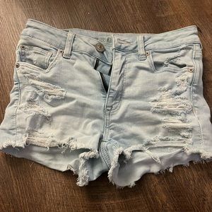 american eagle hi rise shortie shorts